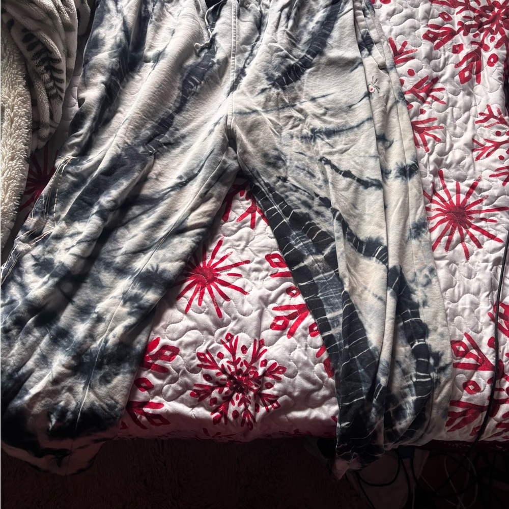 Converse Blue and White Tie-Dye Sweatpants